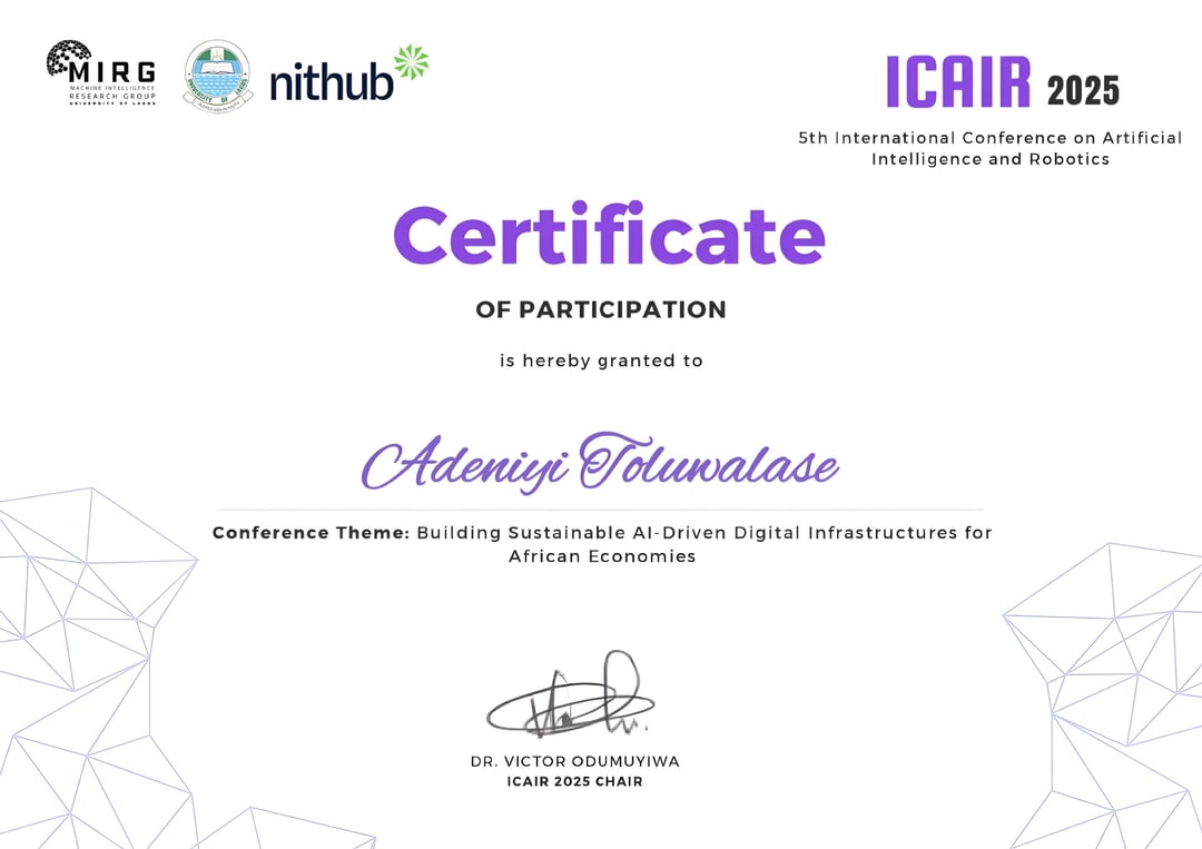 ICAIR 2025 — AI & Robotics Conference